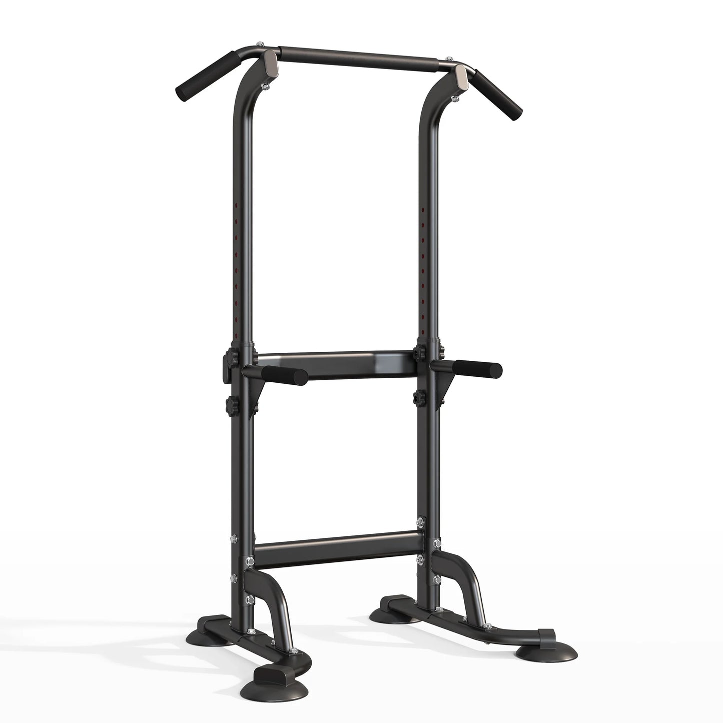 Power Tower Pull up Bar, Strength Training Workout Equipment with Adjustable Height, Black